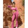 imageYEOREO Kyla Women Crop Top Long Sleeve Padded Sports Low Medium Impact Yoga Shirt WorkoutPink