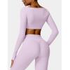 imageYEOREO Kyla Women Crop Top Long Sleeve Padded Sports Low Medium Impact Yoga Shirt WorkoutPurple