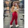 imageYEOREO Liz Scrunch Workout Leggings for Women High Waisted Butt Lifting V Back Waist Seamless Gym Yoga LeggingsBright Red