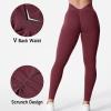 imageYEOREO Liz Scrunch Workout Leggings for Women High Waisted Butt Lifting V Back Waist Seamless Gym Yoga LeggingsBurgundy