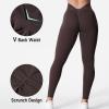 imageYEOREO Liz Scrunch Workout Leggings for Women High Waisted Butt Lifting V Back Waist Seamless Gym Yoga LeggingsChocolate