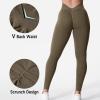 imageYEOREO Liz Scrunch Workout Leggings for Women High Waisted Butt Lifting V Back Waist Seamless Gym Yoga LeggingsCoffee