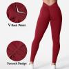 imageYEOREO Liz Scrunch Workout Leggings for Women High Waisted Butt Lifting V Back Waist Seamless Gym Yoga LeggingsDark Red