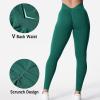 imageYEOREO Liz Scrunch Workout Leggings for Women High Waisted Butt Lifting V Back Waist Seamless Gym Yoga LeggingsForest Green