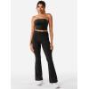 imageYEOREO Romola Women Yoga Pants Flare Leggings with Tummy Control High Waist Fold Over Bootcut Wide Legs Workout LeggingBlack
