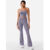 imageYEOREO Romola Women Yoga Pants Flare Leggings with Tummy Control High Waist Fold Over Bootcut Wide Legs Workout LeggingBlue Gray