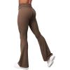imageYEOREO Romola Women Yoga Pants Flare Leggings with Tummy Control High Waist Fold Over Bootcut Wide Legs Workout LeggingCoffee