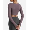 imageYEOREO Womens Long Sleeve Crop Top Lane Square Neck Crop Top Basic Slim Fit T ShirtDark Reddish Purple