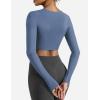 imageYEOREO Womens Long Sleeve Crop Top Lane Square Neck Crop Top Basic Slim Fit T ShirtEnsign Blue