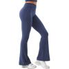 imageYEOREO Romola Women Yoga Pants Flare Leggings with Tummy Control High Waist Fold Over Bootcut Wide Legs Workout LeggingNavy Blue