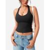 imageYEOREO Aherin Women Sexy Halter Tank Tops Slim Fit Cami Not Padded Open Back Sleeveless Y2K Going Out Crop TopBlack