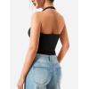 imageYEOREO Aherin Women Sexy Halter Tank Tops Slim Fit Cami Not Padded Open Back Sleeveless Y2K Going Out Crop TopBlack