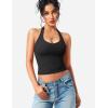 imageYEOREO Aherin Women Sexy Halter Tank Tops Slim Fit Cami Not Padded Open Back Sleeveless Y2K Going Out Crop TopBlack