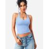 imageYEOREO Aherin Women Sexy Halter Tank Tops Slim Fit Cami Not Padded Open Back Sleeveless Y2K Going Out Crop TopLight Blue