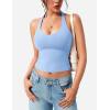 imageYEOREO Aherin Women Sexy Halter Tank Tops Slim Fit Cami Not Padded Open Back Sleeveless Y2K Going Out Crop TopLight Blue