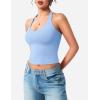 imageYEOREO Aherin Women Sexy Halter Tank Tops Slim Fit Cami Not Padded Open Back Sleeveless Y2K Going Out Crop TopLight Blue
