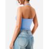 imageYEOREO Aherin Women Sexy Halter Tank Tops Slim Fit Cami Not Padded Open Back Sleeveless Y2K Going Out Crop TopLight Blue
