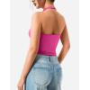 imageYEOREO Aherin Women Sexy Halter Tank Tops Slim Fit Cami Not Padded Open Back Sleeveless Y2K Going Out Crop TopRose Pink