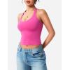 imageYEOREO Aherin Women Sexy Halter Tank Tops Slim Fit Cami Not Padded Open Back Sleeveless Y2K Going Out Crop TopRose Pink