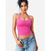 imageYEOREO Aherin Women Sexy Halter Tank Tops Slim Fit Cami Not Padded Open Back Sleeveless Y2K Going Out Crop TopRose Pink