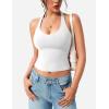 imageYEOREO Aherin Women Sexy Halter Tank Tops Slim Fit Cami Not Padded Open Back Sleeveless Y2K Going Out Crop TopWhite