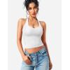 imageYEOREO Aherin Women Sexy Halter Tank Tops Slim Fit Cami Not Padded Open Back Sleeveless Y2K Going Out Crop TopWhite