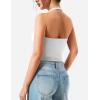 imageYEOREO Aherin Women Sexy Halter Tank Tops Slim Fit Cami Not Padded Open Back Sleeveless Y2K Going Out Crop TopWhite