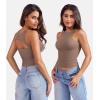 imageYEOREO Double Lined Tank Tops for Women High Neck Basic Y2K Going Out Tops Breynne Open Back Workout Yoga Crop TopBrown