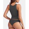 imageYEOREO Double Lined Tank Tops for Women High Neck Basic Y2K Going Out Tops Breynne Open Back Workout Yoga Crop TopDark Grey