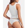 imageYEOREO Double Lined Tank Tops for Women High Neck Basic Y2K Going Out Tops Breynne Open Back Workout Yoga Crop TopWhite