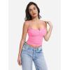imageYEOREO Jillce Womens Ribbed Lace Cami Square Neck Tank Top Sexy Sleeveless Button Y2K Going Out Camisoles Strap Summer TopsPink