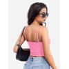 imageYEOREO Jillce Womens Ribbed Lace Cami Square Neck Tank Top Sexy Sleeveless Button Y2K Going Out Camisoles Strap Summer TopsPink