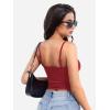 imageYEOREO Jillce Womens Ribbed Lace Cami Square Neck Tank Top Sexy Sleeveless Button Y2K Going Out Camisoles Strap Summer TopsRed