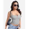 imageYEOREO Jillce Womens Ribbed Lace Cami Square Neck Tank Top Sexy Sleeveless Button Y2K Going Out Camisoles Strap Summer TopsSlate Gray