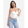 imageYEOREO Jillce Womens Ribbed Lace Cami Square Neck Tank Top Sexy Sleeveless Button Y2K Going Out Camisoles Strap Summer TopsWhite