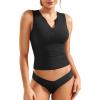 imageYEOREO Laurisa Women V Neck Tank Tops Zip Going Out Summer Sexy Sleeveless Shirts Slim Fit Double Lined Casual VestBlack