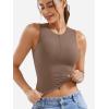 imageYEOREO Laurisa Women V Neck Tank Tops Zip Going Out Summer Sexy Sleeveless Shirts Slim Fit Double Lined Casual VestBrown
