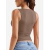 imageYEOREO Laurisa Women V Neck Tank Tops Zip Going Out Summer Sexy Sleeveless Shirts Slim Fit Double Lined Casual VestBrown