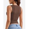 imageYEOREO Laurisa Women V Neck Tank Tops Zip Going Out Summer Sexy Sleeveless Shirts Slim Fit Double Lined Casual VestCoffee