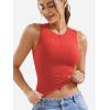 imageYEOREO Laurisa Women V Neck Tank Tops Zip Going Out Summer Sexy Sleeveless Shirts Slim Fit Double Lined Casual VestRed