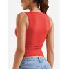 imageYEOREO Laurisa Women V Neck Tank Tops Zip Going Out Summer Sexy Sleeveless Shirts Slim Fit Double Lined Casual VestRed