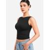 imageYEOREO Open Back Tank Tops for Women Chelseia Sexy Sleeveless Threaded SoftHue Backless Shirt Y2k Workout Going Out TopsBlack