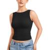 imageYEOREO Open Back Tank Tops for Women Chelseia Sexy Sleeveless Threaded SoftHue Backless Shirt Y2k Workout Going Out TopsBlack