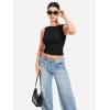 imageYEOREO Open Back Tank Tops for Women Chelseia Sexy Sleeveless Threaded SoftHue Backless Shirt Y2k Workout Going Out TopsBlack