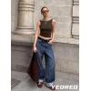 imageYEOREO Open Back Tank Tops for Women Chelseia Sexy Sleeveless Threaded SoftHue Backless Shirt Y2k Workout Going Out TopsCoffee