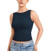 imageYEOREO Open Back Tank Tops for Women Chelseia Sexy Sleeveless Threaded SoftHue Backless Shirt Y2k Workout Going Out TopsNavy
