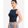 imageYEOREO Open Back Tank Tops for Women Chelseia Sexy Sleeveless Threaded SoftHue Backless Shirt Y2k Workout Going Out TopsNavy
