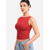 imageYEOREO Open Back Tank Tops for Women Chelseia Sexy Sleeveless Threaded SoftHue Backless Shirt Y2k Workout Going Out TopsRed