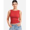 imageYEOREO Open Back Tank Tops for Women Chelseia Sexy Sleeveless Threaded SoftHue Backless Shirt Y2k Workout Going Out TopsRed