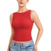 imageYEOREO Open Back Tank Tops for Women Chelseia Sexy Sleeveless Threaded SoftHue Backless Shirt Y2k Workout Going Out TopsRed